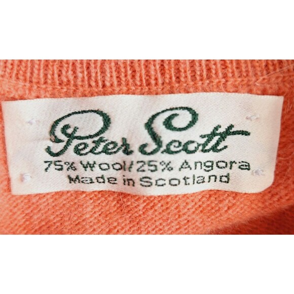 Peter Scott Men’s Scottish Wool Angora V Neck Sweater Size 44 Large Salmon - Picture 5 of 8